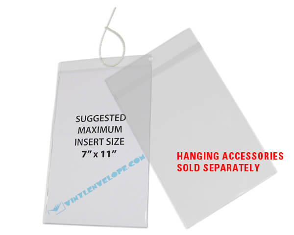 7 1/4" x 12" Clear Vinyl Pouch w/ Hang Hole